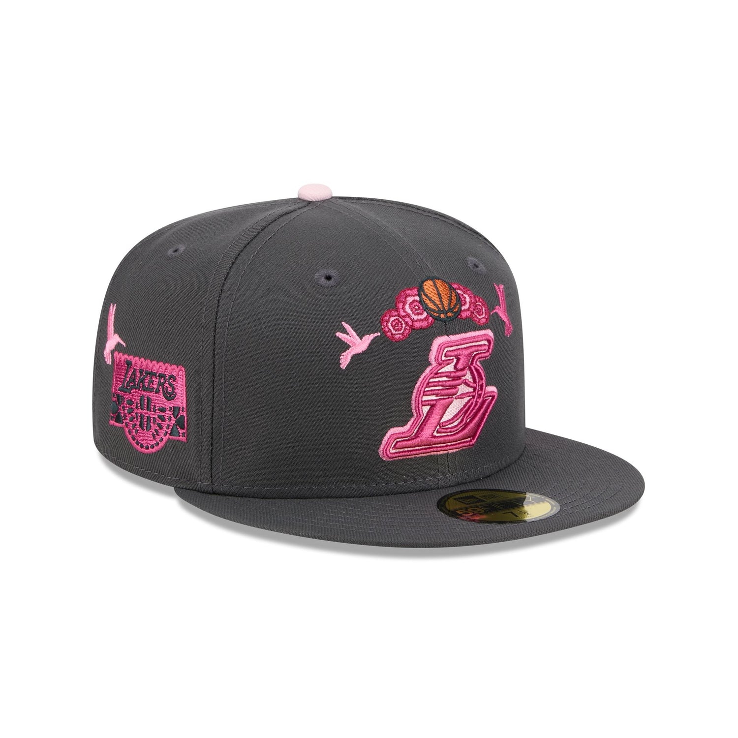 Los Angeles Lakers Day of the Dead Graphite 59FIFTY Fitted Hat