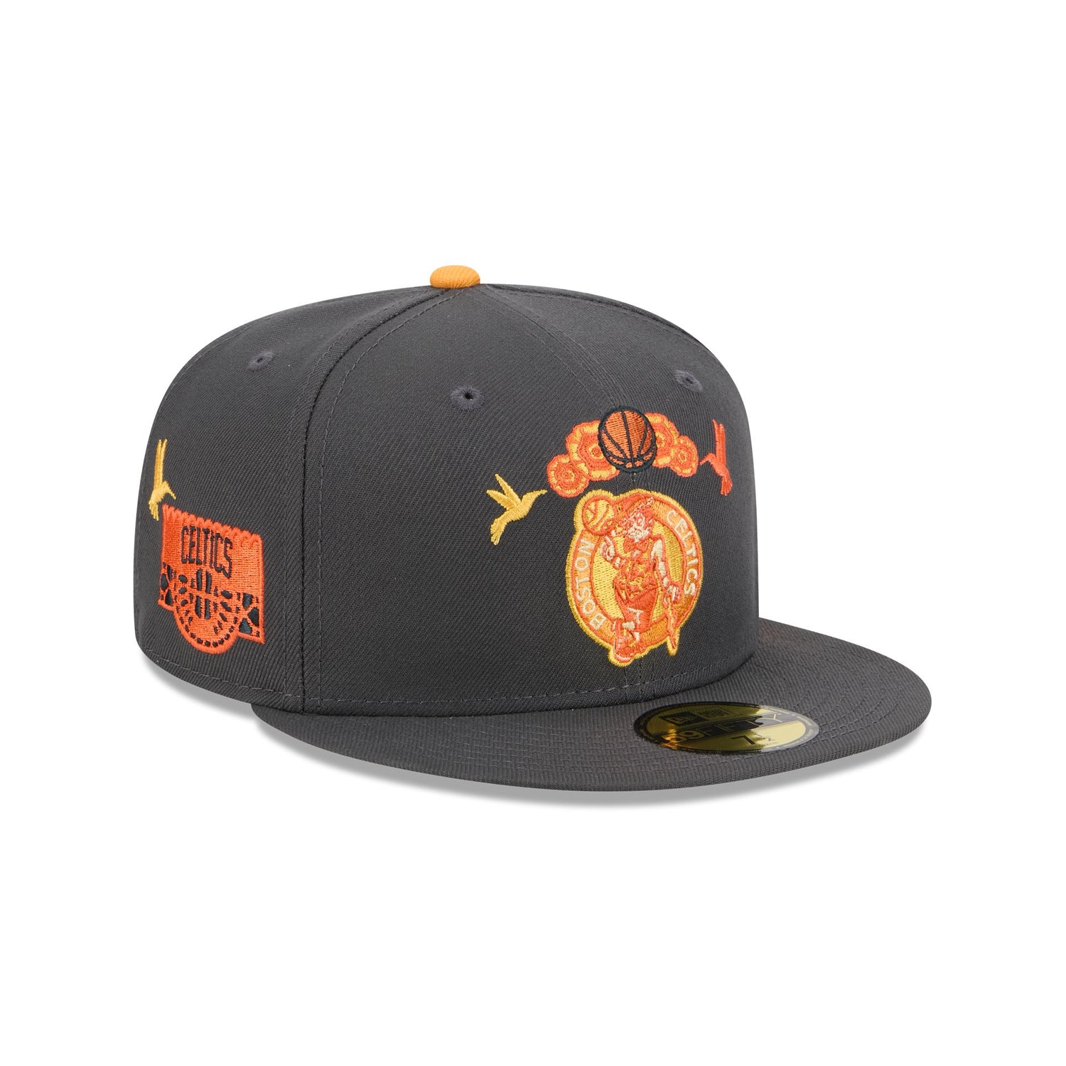 Boston Celtics Day of the Dead Graphite 59FIFTY Fitted Hat