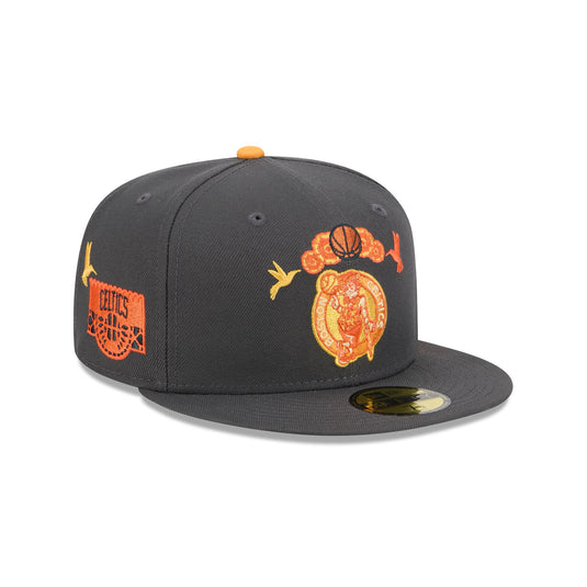 Boston Celtics Day of the Dead Graphite 59FIFTY Fitted Hat - New Era Cap