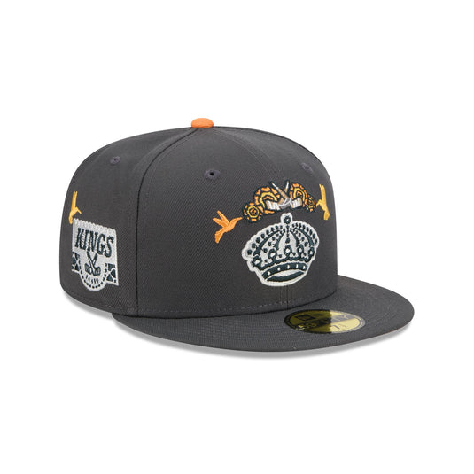 Los Angeles Kings Day of the Dead Graphite 59FIFTY Fitted Hat - New Era Cap