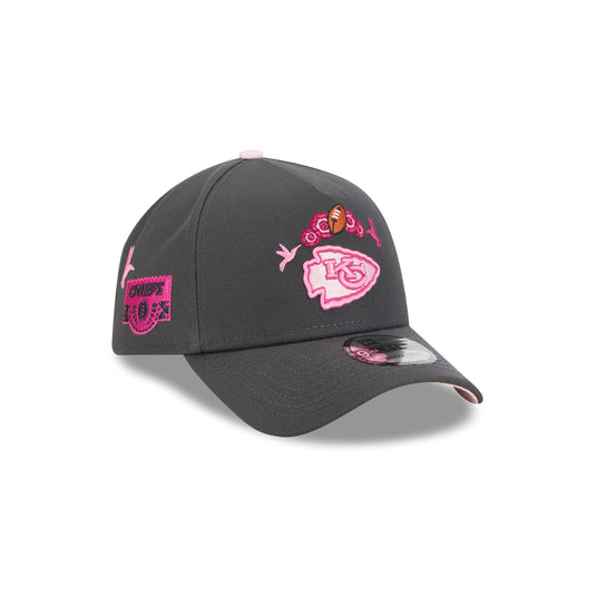 Kansas City Chiefs Day of the Dead Graphite 9FORTY A-Frame Snapback Hat - New Era Cap