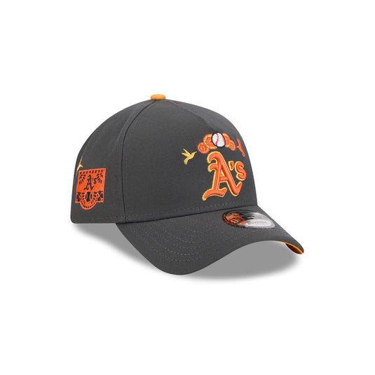 Athletics Day of the Dead Graphite 9FORTY A-Frame Snapback Hat - New Era Cap