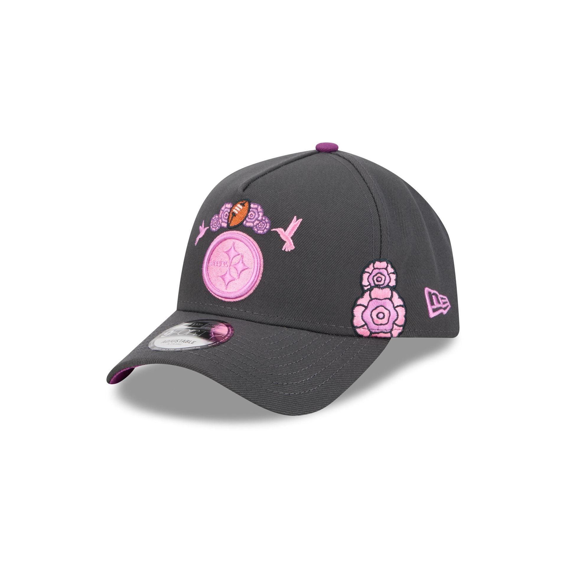 Pittsburgh Steelers Day of the Dead Graphite 9FORTY A-Frame Snapback Hat