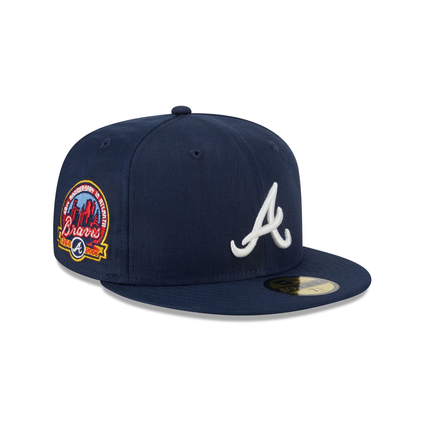 Team Linen Atlanta Braves 59FIFTY Fitted Hat1
