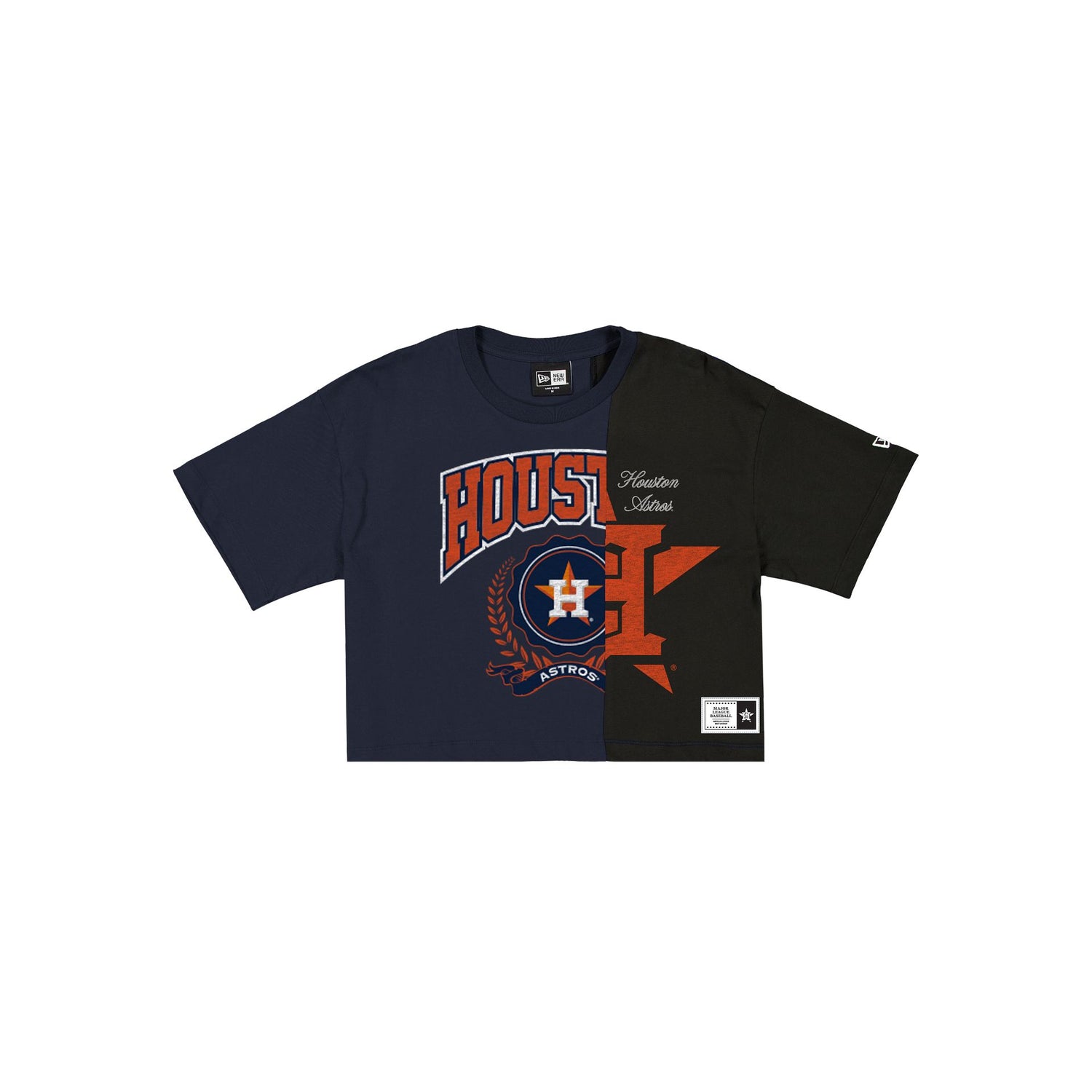 Houston Astros Team Split Women's Cropped Short-Sleeve T-Shirt