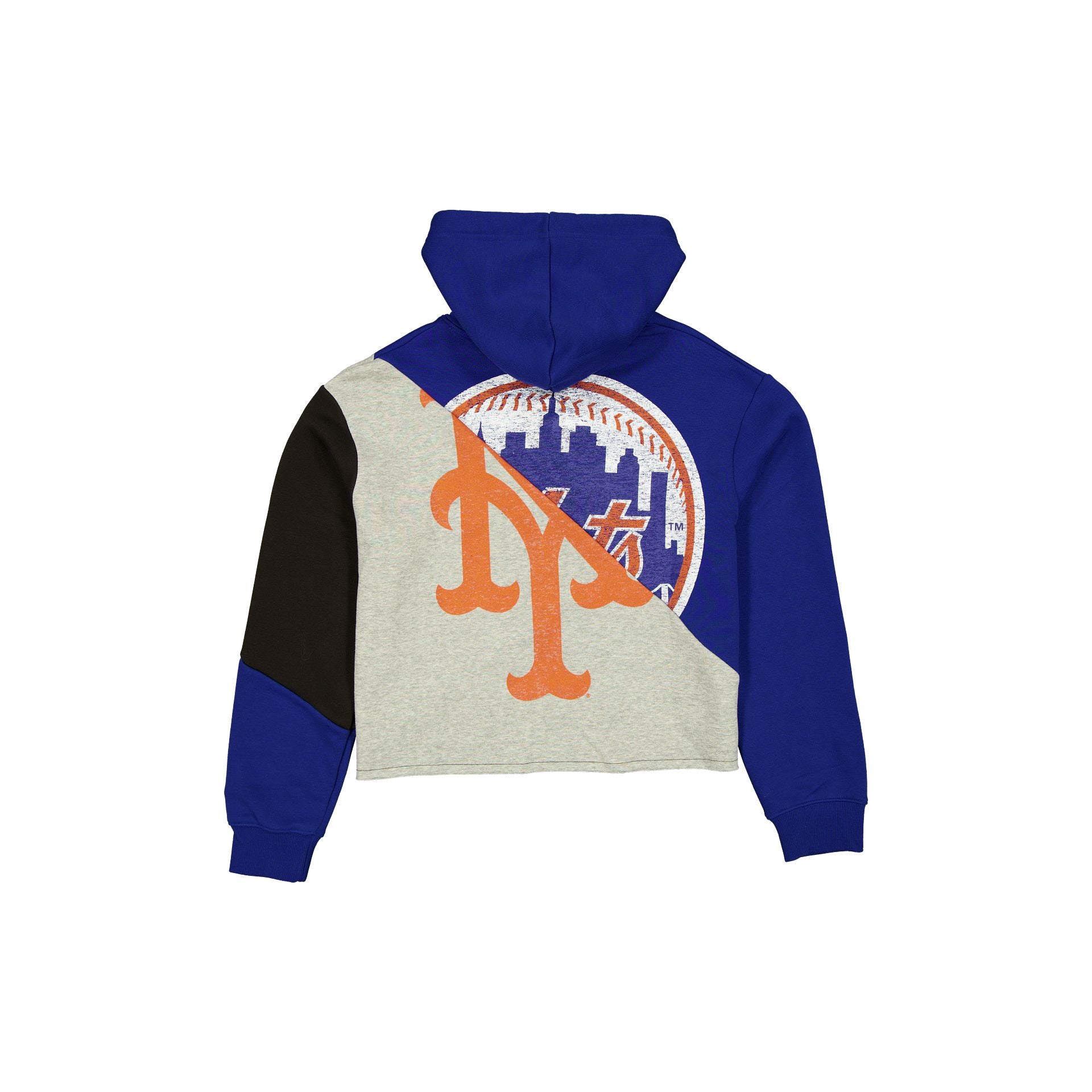 New York Mets Team Split Women's Cropped Hoodie