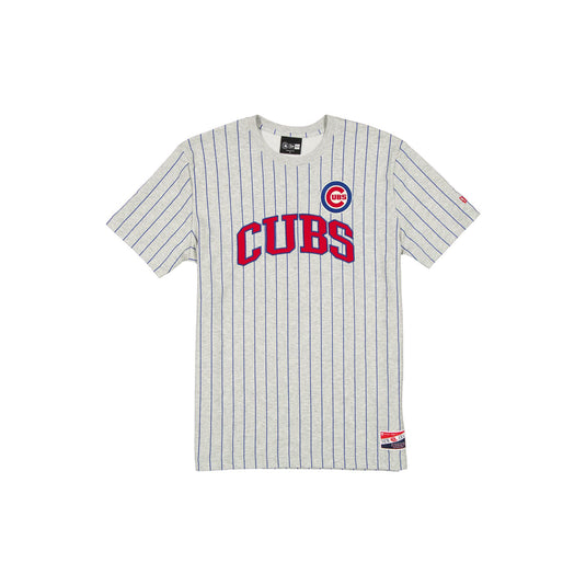 Chicago Cubs Throwback Retro Gray Pinstripe T-Shirt - New Era Cap