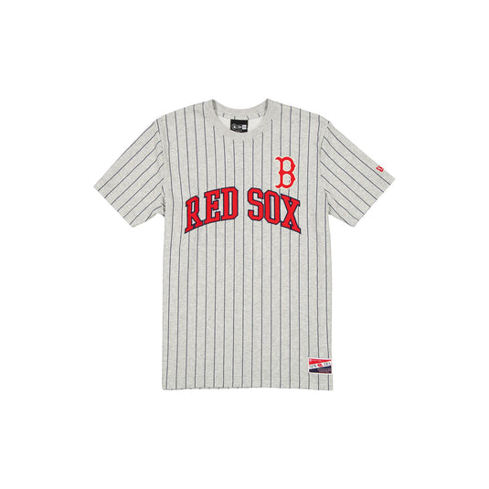 Boston Red Sox Throwback Retro Gray Pinstripe T-Shirt - New Era Cap