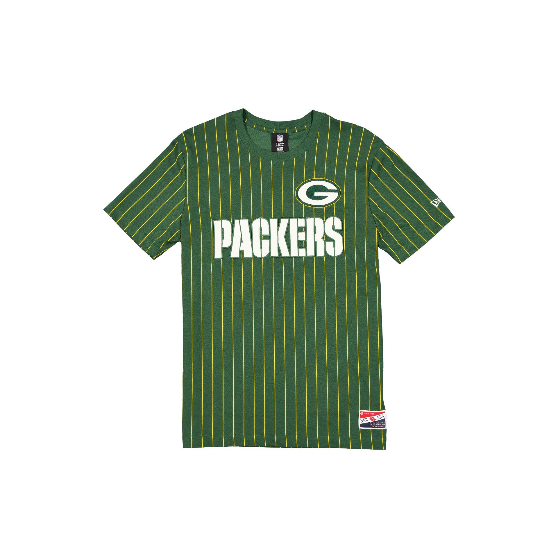green bay packers dress shirt Green Bay Packers Throwback Retro Pinstripe T-Shirt – New Era Cap