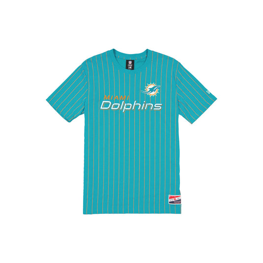 Miami Dolphins Throwback Retro Pinstripe T-Shirt - New Era Cap
