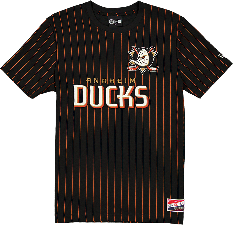 Anaheim Ducks Throwback Retro Pinstripe T-Shirt