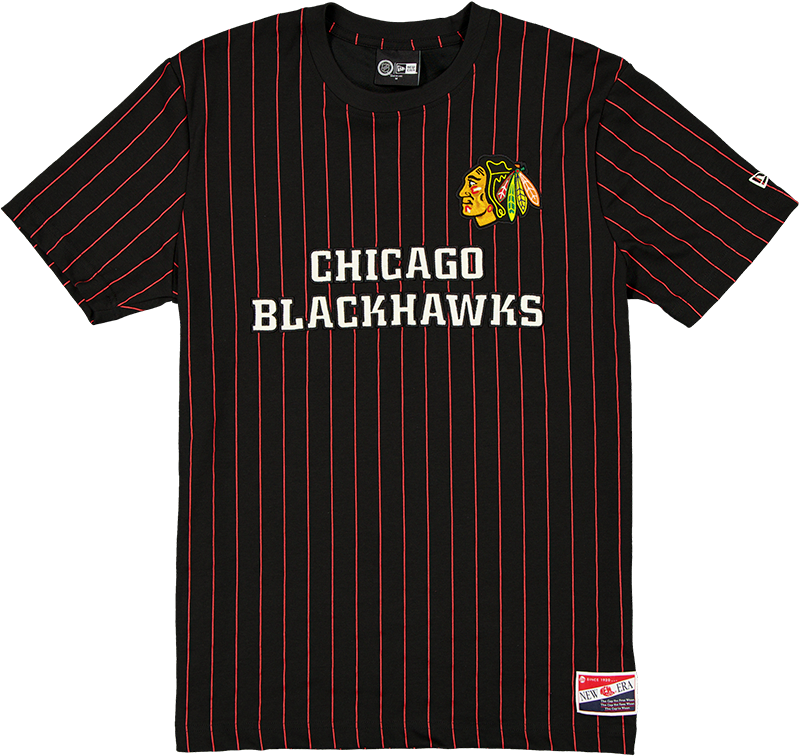 Chicago Blackhawks Throwback Retro Pinstripe T-Shirt