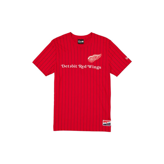 Detroit Red Wings Throwback Retro Pinstripe T-Shirt - New Era Cap