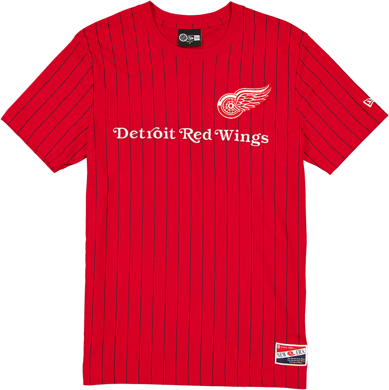 Detroit Red Wings Throwback Retro Pinstripe T-Shirt