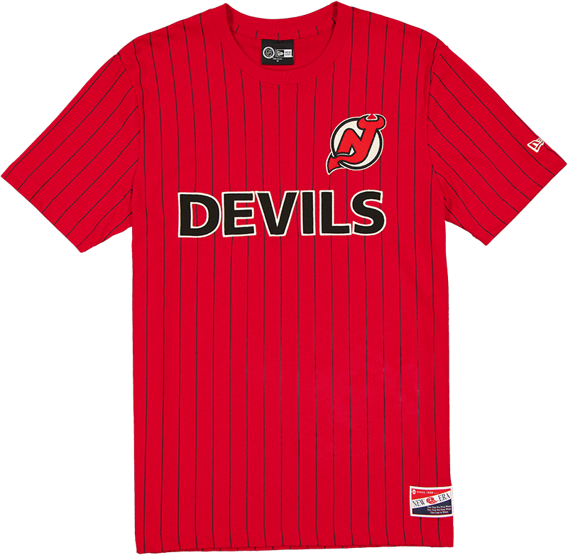 New Jersey Devils Throwback Retro Pinstripe T-Shirt