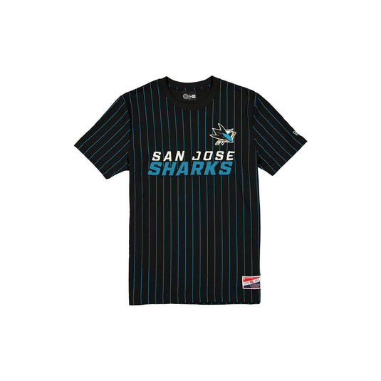 San Jose Sharks Throwback Retro Pinstripe T-Shirt - New Era Cap