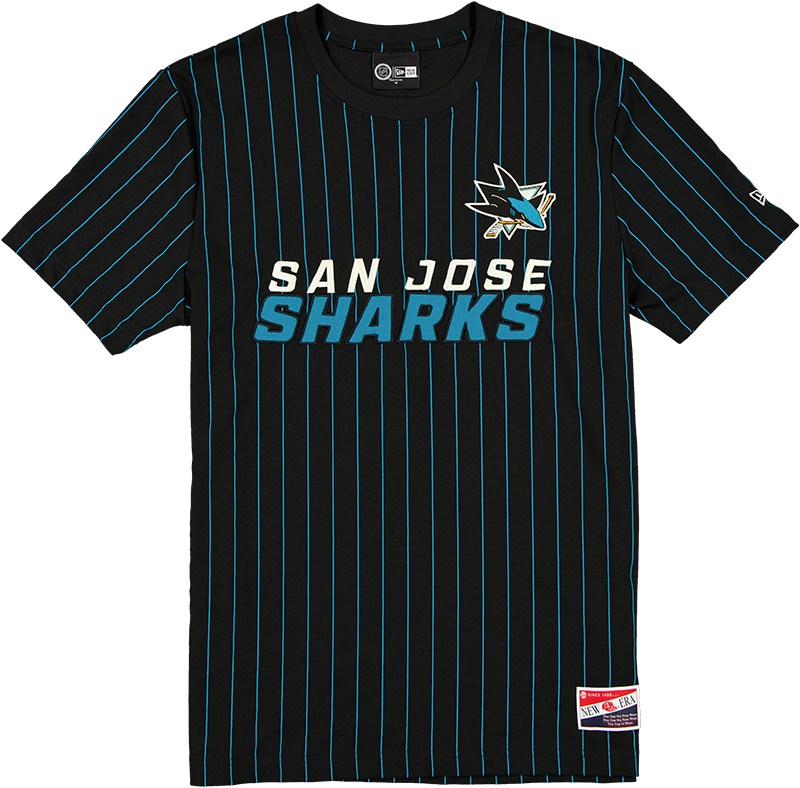 San Jose Sharks Throwback Retro Pinstripe T-Shirt