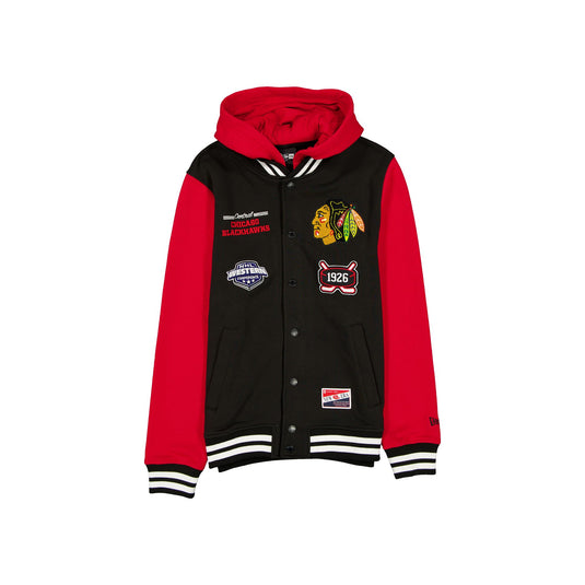Chicago Blackhawks Throwback Black Jacket - New Era Cap