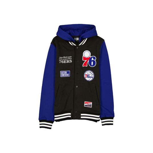Philadelphia 76ers Throwback Black Jacket - New Era Cap