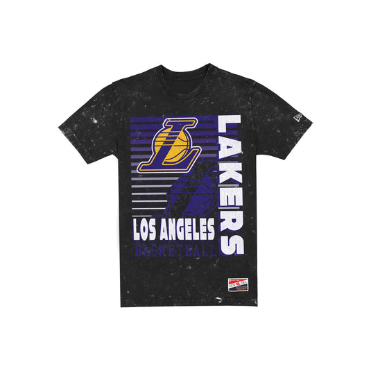 Los Angeles Lakers Throwback Washed Black T-Shirt - New Era Cap