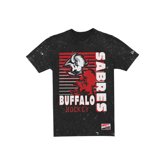 Buffalo Sabres Throwback Washed Black T-Shirt - New Era Cap