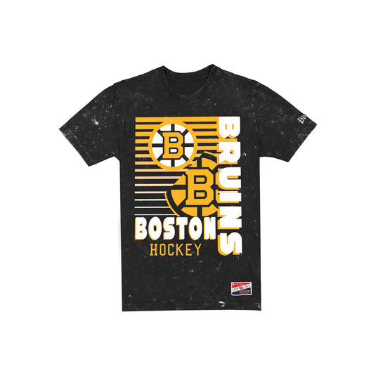 Boston Bruins Throwback Washed Black T-Shirt - New Era Cap