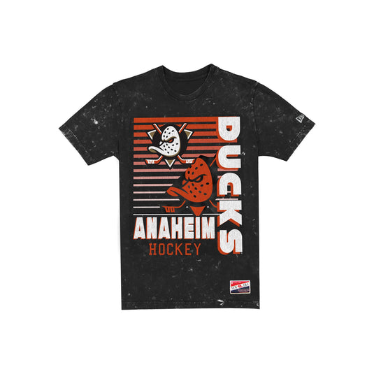 Anaheim Ducks Throwback Washed Black T-Shirt - New Era Cap