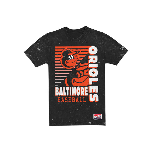 Baltimore Orioles Throwback Washed Black T-Shirt - New Era Cap