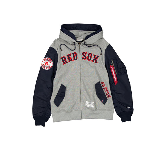 Alpha Industries x Boston Red Sox Gray MA-1 Full Zip Fleece Jacket - New Era Cap