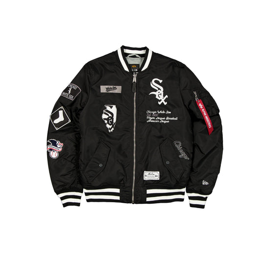 Alpha Industries x Chicago White Sox Black MA-1 Bomber Jacket - New Era Cap