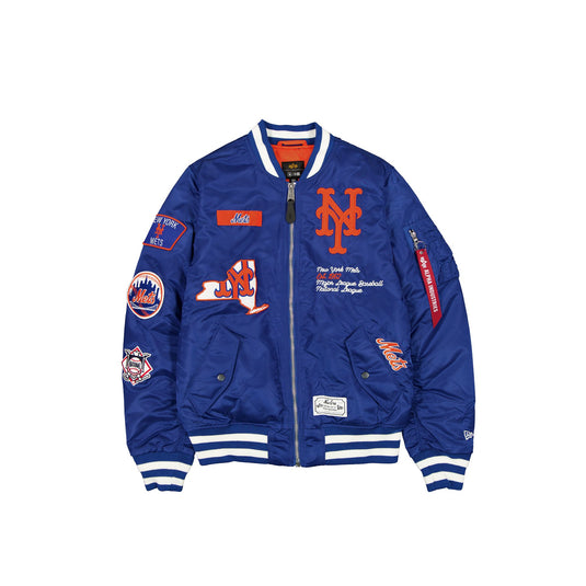 Alpha Industries x New York Mets Blue MA-1 Bomber Jacket - New Era Cap