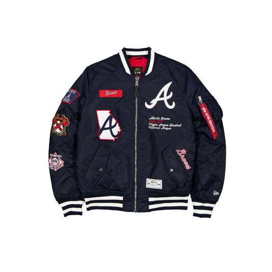Alpha Industries x Atlanta Braves Navy MA-1 Bomber Jacket - New Era Cap