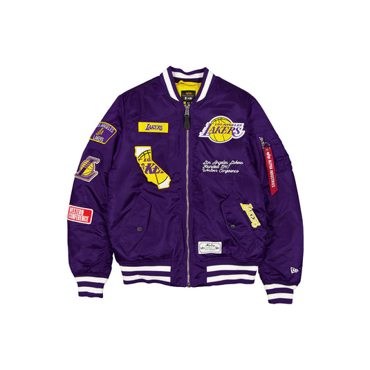 Alpha Industries x Los Angeles Lakers Purple MA-1 Bomber Jacket - New Era Cap
