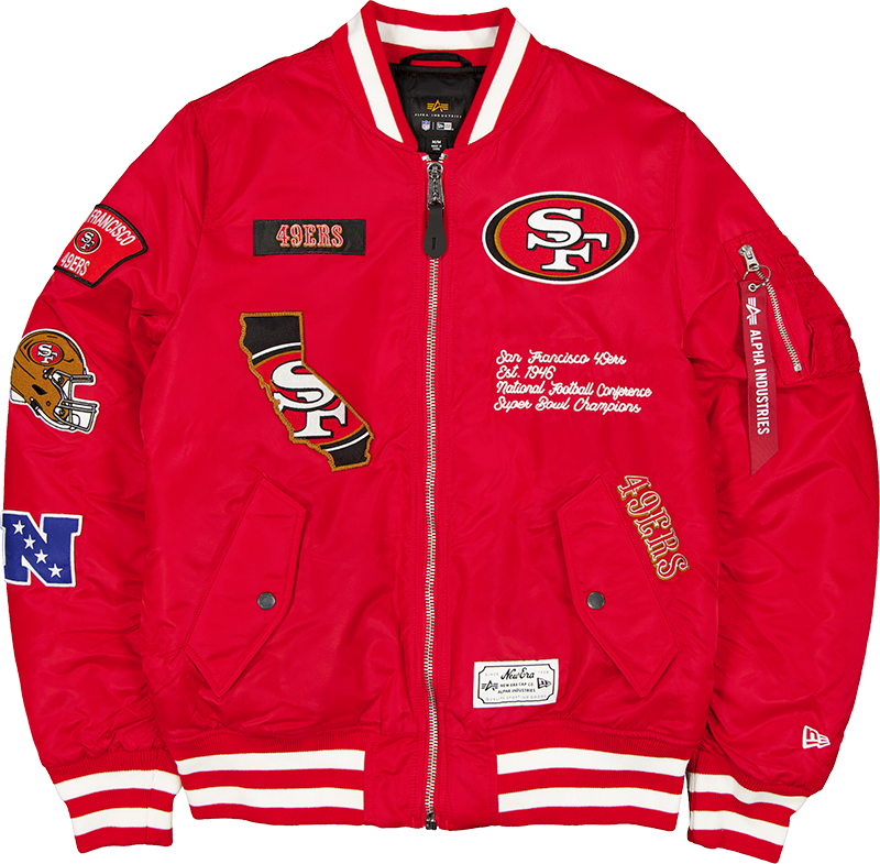 Alpha Industries x San Francisco 49ers Red MA-1 Bomber Jacket