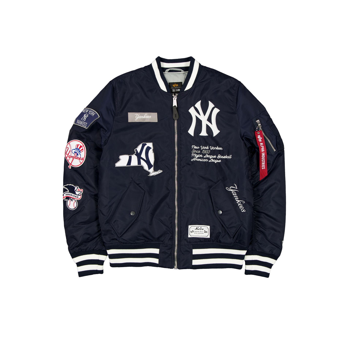 Alpha Industries x New York Yankees Navy MA-1 Bomber Jacket – New 