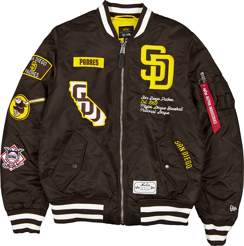 Alpha Industries x San Diego Padres Brown MA-1 Bomber Jacket