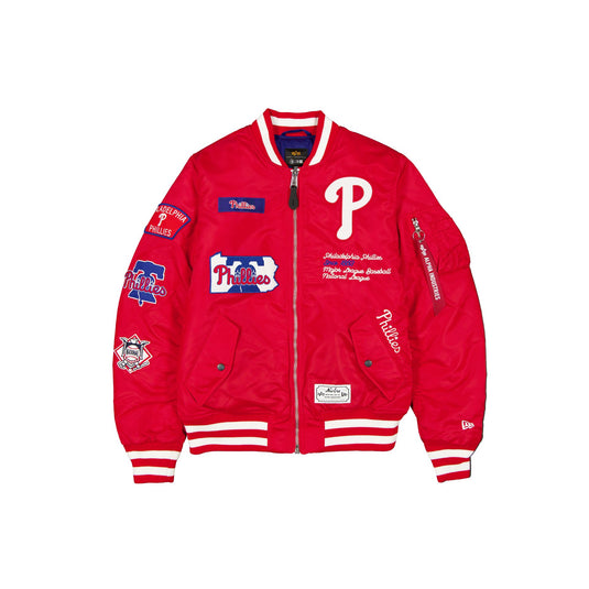 Alpha Industries x Philadelphia Phillies Red MA-1 Bomber Jacket - New Era Cap