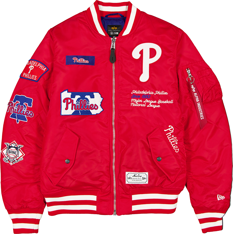 Alpha Industries x Philadelphia Phillies Red MA-1 Bomber Jacket