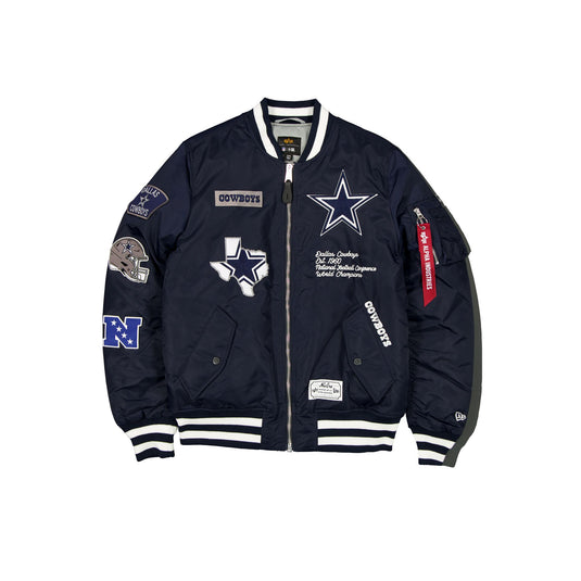 Alpha Industries x Dallas Cowboys Navy MA-1 Bomber Jacket - New Era Cap