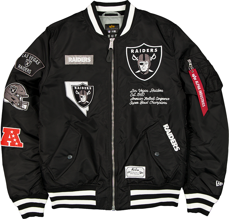 Alpha Industries x Las Vegas Raiders Black MA-1 Bomber Jacket