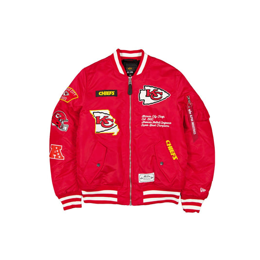 Alpha Industries x Kansas City Chiefs Red MA-1 Bomber Jacket - New Era Cap