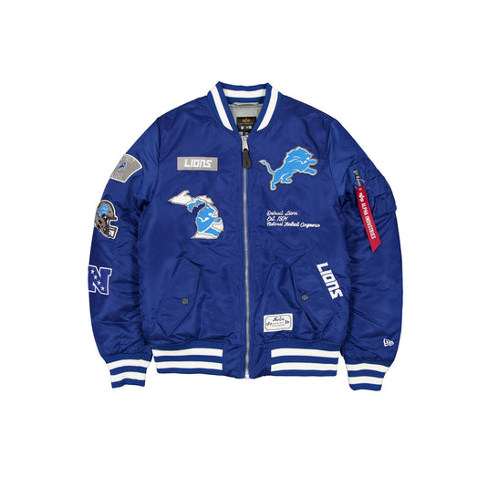 Alpha Industries x Detroit Lions Blue MA-1 Bomber Jacket - New Era Cap