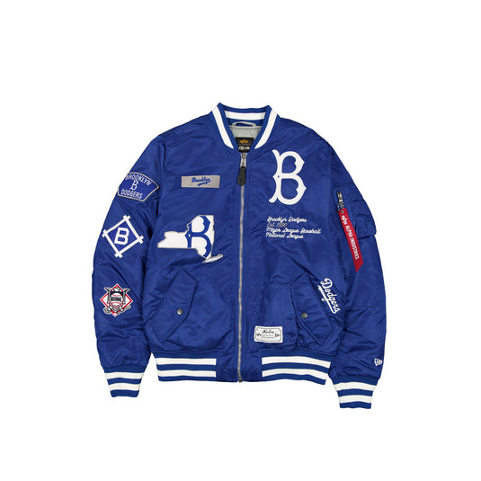 Alpha Industries x Brooklyn Dodgers Cooperstown Blue MA-1 Bomber Jacket - New Era Cap