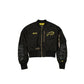 Alpha Industries x Buffalo Bills Black and Gold Women's Cropped L-2B Bomber Jacket