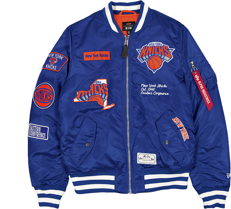 Alpha Industries x New York Knicks Blue MA-1 Bomber Jacket