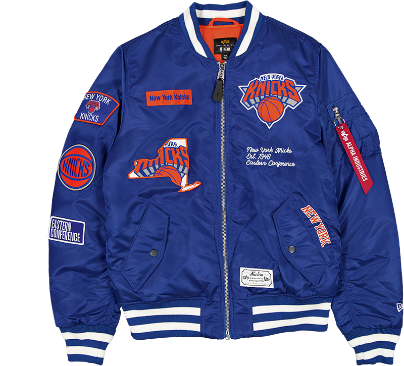 Alpha Industries x New York Knicks Blue MA-1 Bomber Jacket