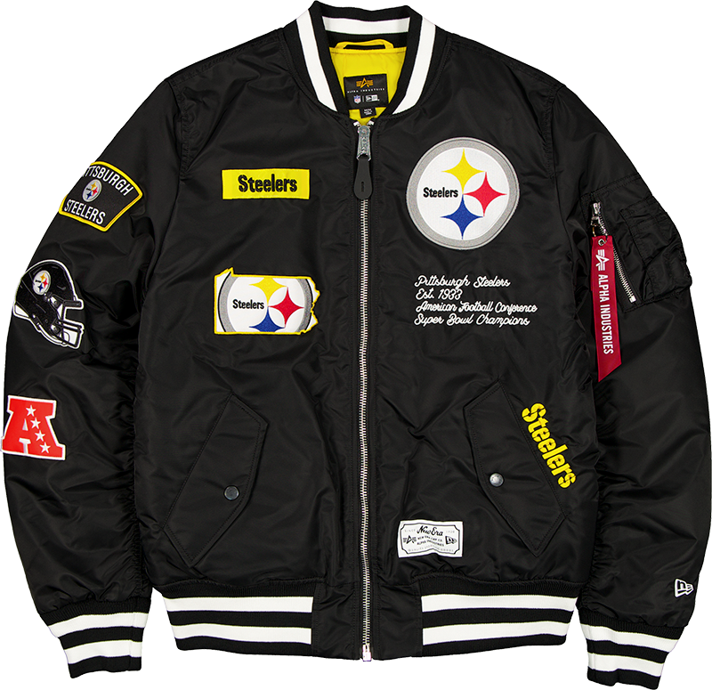 Alpha Industries x Pittsburgh Steelers Black MA-1 Bomber Jacket