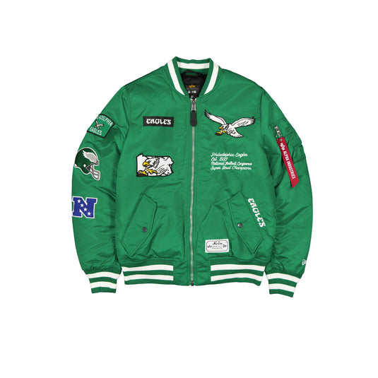 Alpha Industries x Philadelphia Eagles Historic Green MA-1 Bomber Jacket - New Era Cap