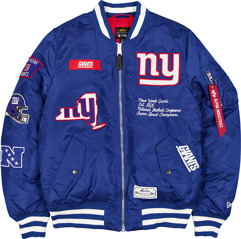 Alpha Industries x New York Giants Blue MA-1 Bomber Jacket