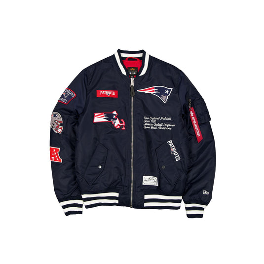 Alpha Industries x New England Patriots Navy MA-1 Bomber Jacket - New Era Cap